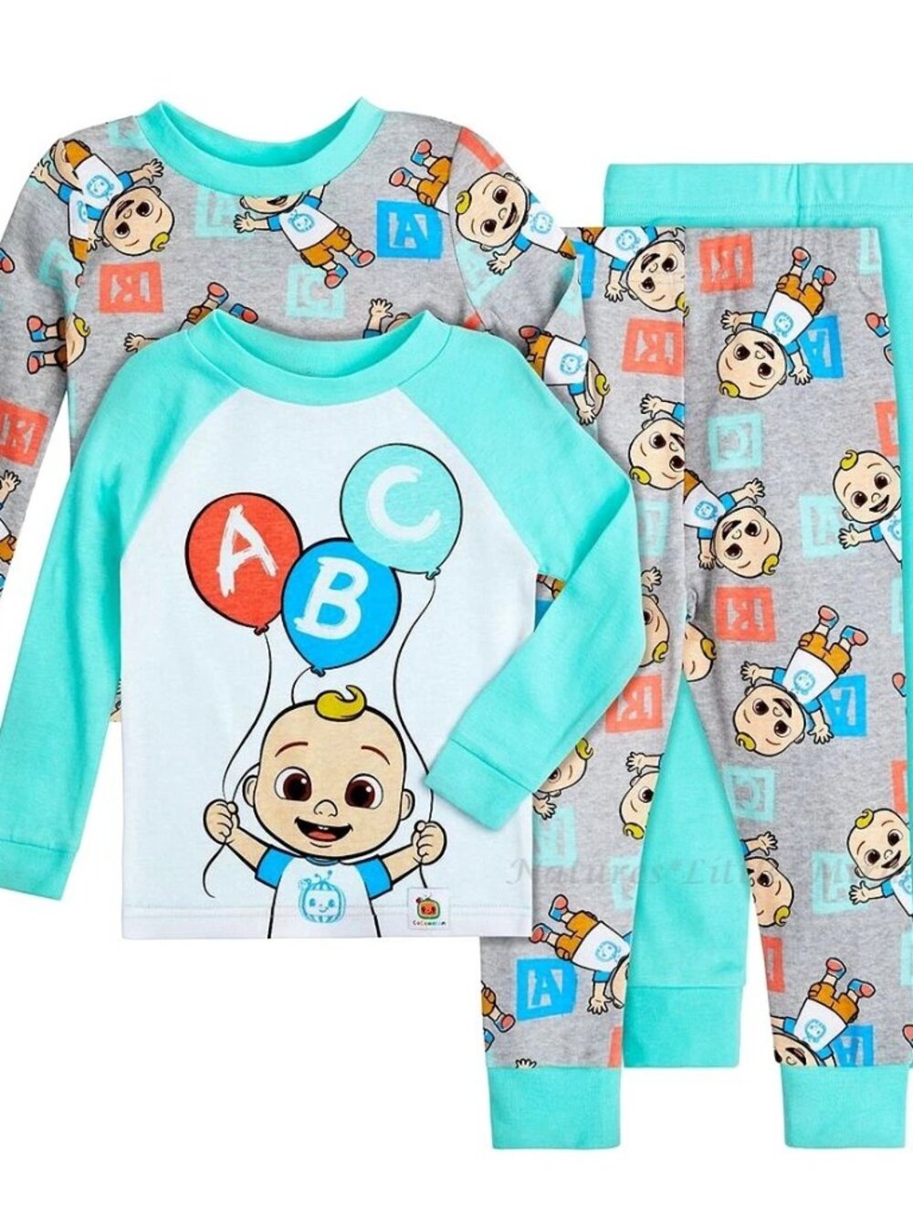 CoComelon Kids 4T Pajama Set Lot 2 Sets 4pc JJ ABC 100% Cotton NWOT